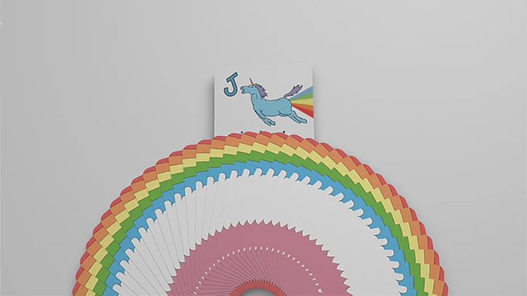 PlayingCardDecks.com-Rainbow Unicorn Fun Time! Playing Cards USPCC