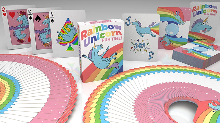 PlayingCardDecks.com-Rainbow Unicorn Fun Time! Playing Cards USPCC