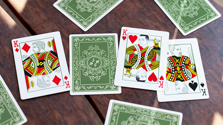 PlayingCardDecks.com-Black Roses 2nd Edition Green Playing Cards USPCC