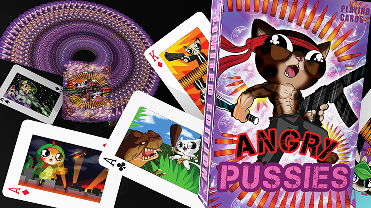 PlayingCardDecks.com-Angry Pussies Playing Cards USPCC