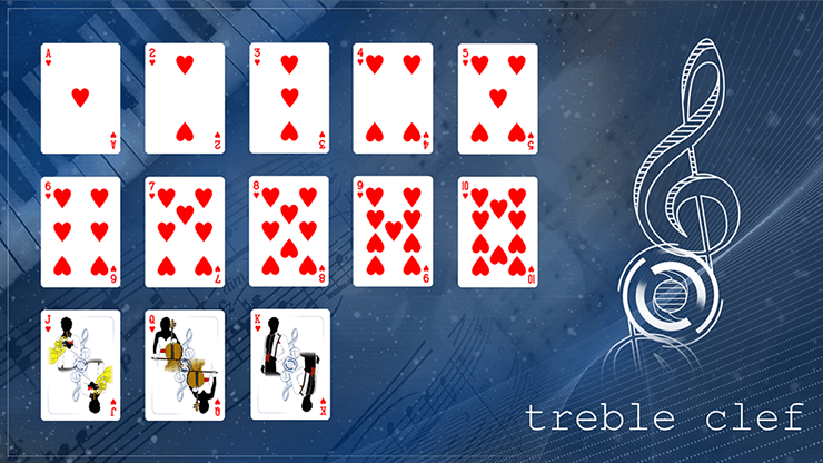PlayingCardDecks.com-Treble Clef Blue Marked Playing Cards JJPC
