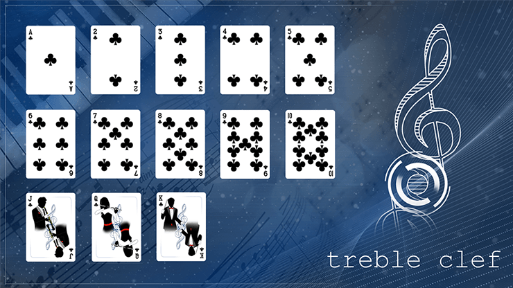 PlayingCardDecks.com-Treble Clef Blue Marked Playing Cards JJPC