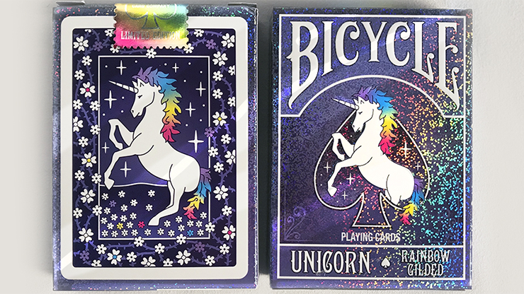 PlayingCardDecks.com-Unicorn Rainbow Gilded Bicycle Playing Cards