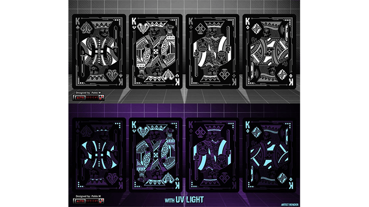 PlayingCardDecks.com-Grid Blackout UV Ink Bicycle Playing Cards