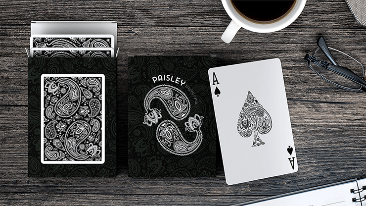 PlayingCardDecks.com-Paisley Black Marked Playing Cards USPCC