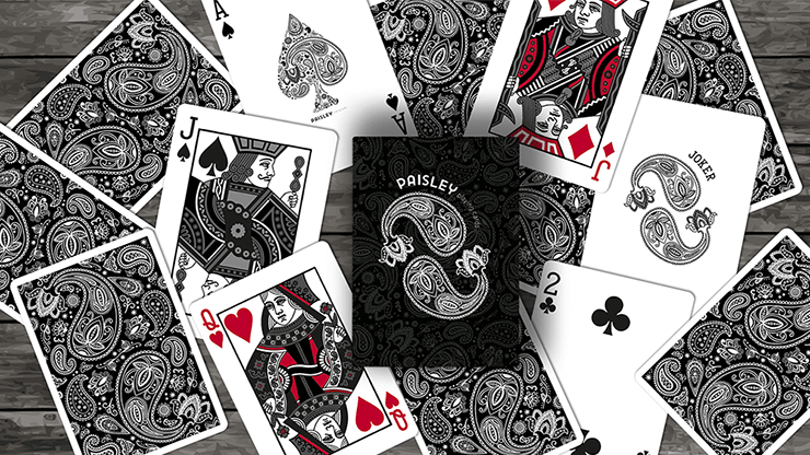 PlayingCardDecks.com-Paisley Black Marked Playing Cards USPCC