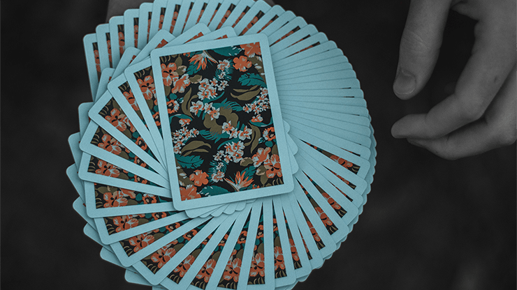 PlayingCardDecks.com-Flora Black Playing Cards USPCC