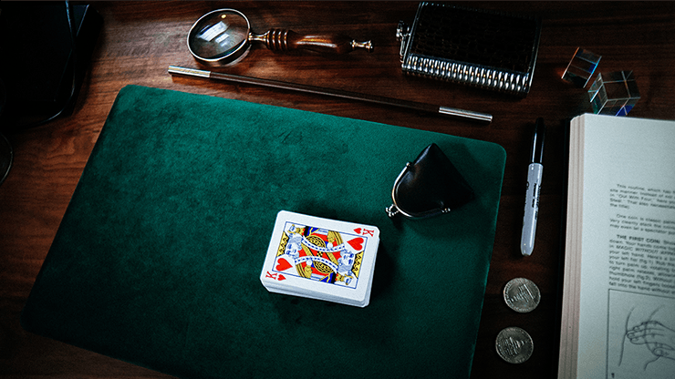 PlayingCardDecks.com-Suede Leather Medium Close-Up Pad: Green