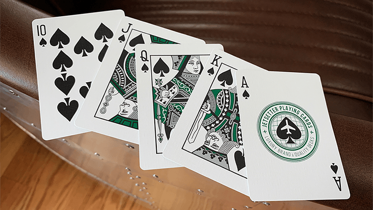 PlayingCardDecks.com-Jetsetter Premier Green Playing Cards EPCC