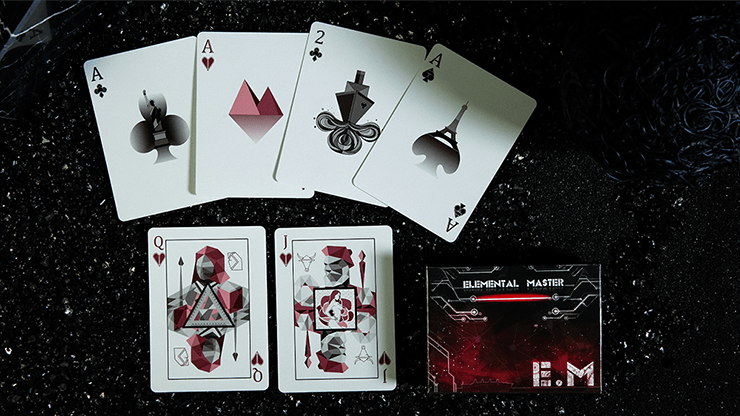 PlayingCardDecks.com-Elemental Master Red Playing Cards TWPCC