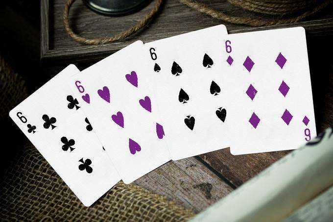 PlayingCardDecks.com-666 Emerald Hellfire & Purple Inferno Gilded Playing Cards 2 Deck Set Cartamundi