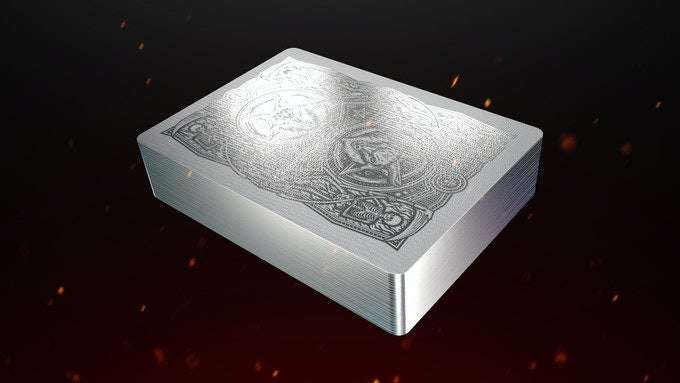 PlayingCardDecks.com-666 Greedy Gold & Skeletal Silver Gilded Playing Cards 2 Deck Set