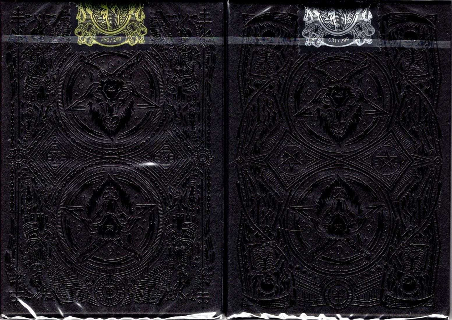 PlayingCardDecks.com-666 Greedy Gold & Skeletal Silver Gilded Playing Cards 2 Deck Set