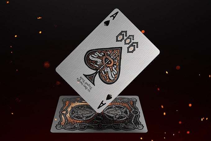 PlayingCardDecks.com-666 Hell-Forged Bronze Dark Reserve Playing Cards Cartamundi