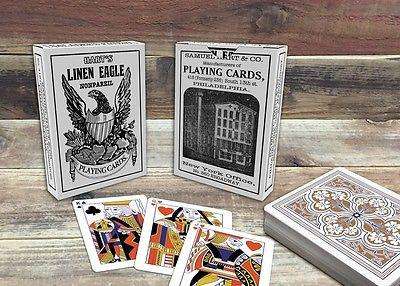 PlayingCardDecks.com-1864 Saladee's Replica Playing Cards Standard Deck Hart's Linen Eagle Deck