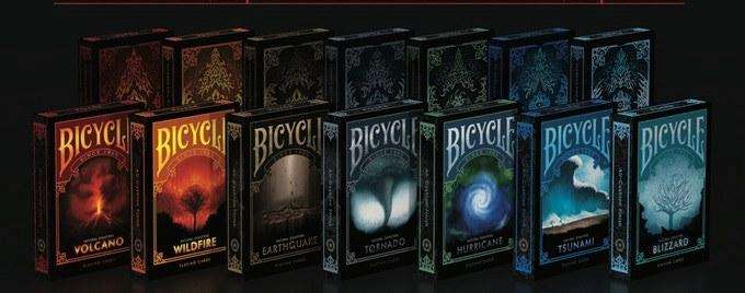PlayingCardDecks.com-Natural Disaster Series Bicycle Playing Cards 7 Deck Set