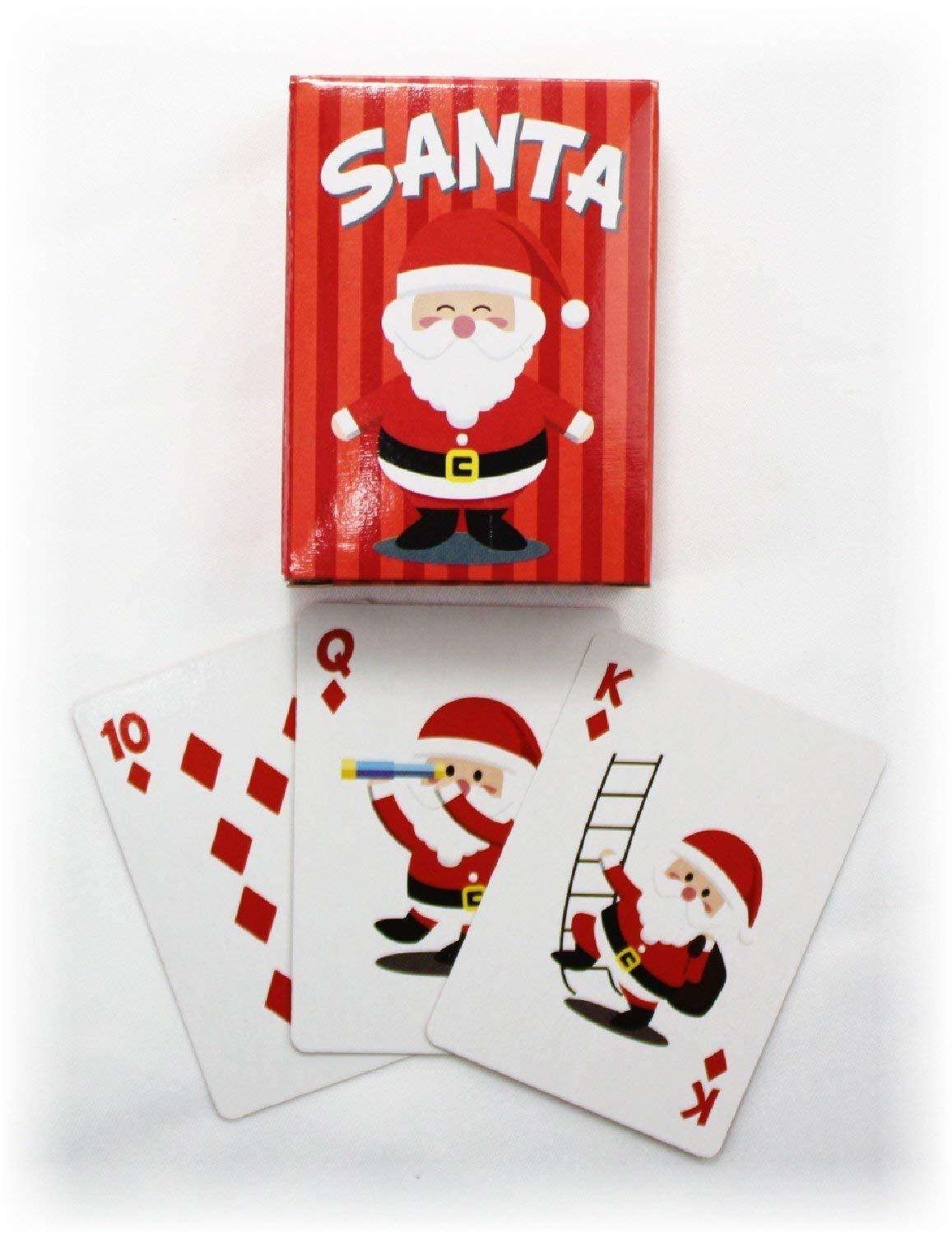 PlayingCardDecks.com-Hoyle Dog Santa 3 Deck Set Mini Holiday Playing Cards