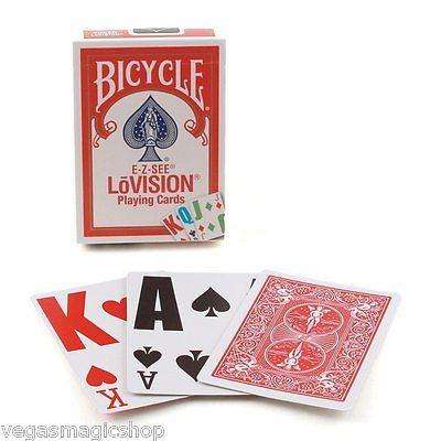 PlayingCardDecks.com-E-Z See Lo Vision Red & Blue 2 Deck Set Bicycle Playing Cards