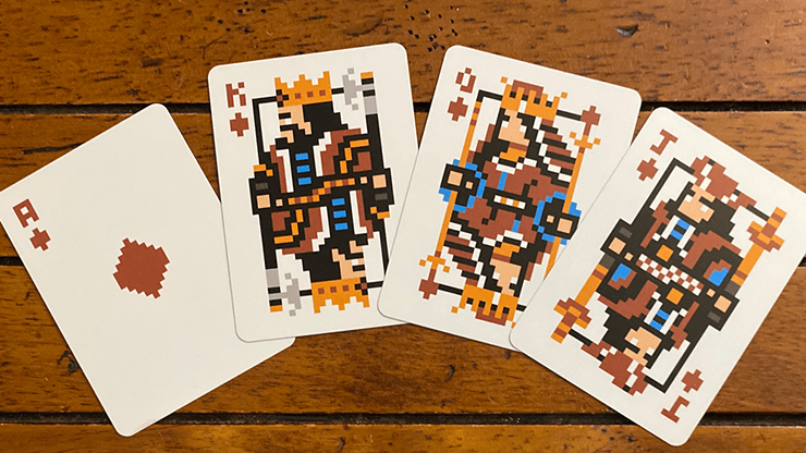 PlayingCardDecks.com-8 Bit Red Playing Cards USPCC