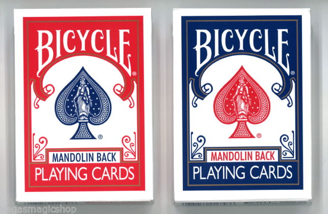PlayingCardDecks.com-Mandolin 809 Red & Blue Back 2 Deck Set Bicycle Playing Cards