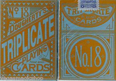 PlayingCardDecks.com-Triplicate No.18 Blue Playing Cards Deck USPCC