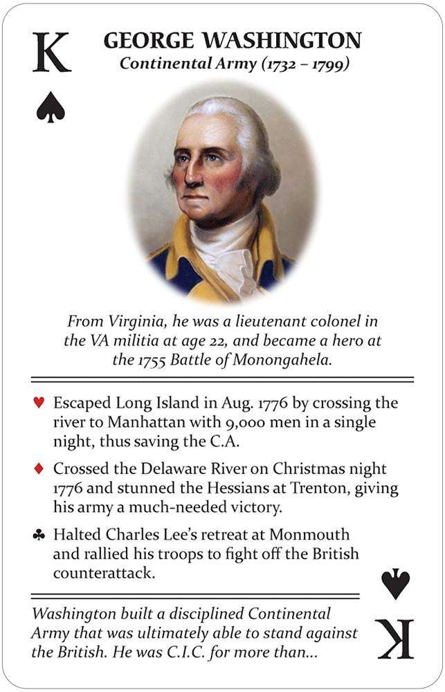 PlayingCardDecks.com-Famous Generals of the American Revolution Playing Cards USGS