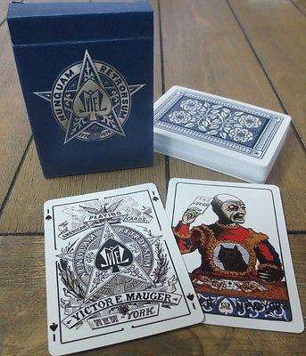 PlayingCardDecks.com-Mauger Blue Box Replica Playing Cards Deck USPCC