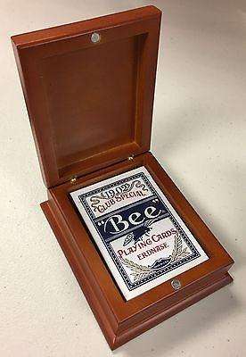 PlayingCardDecks.com-Pecan Wood Finish Executive Playing Card Box