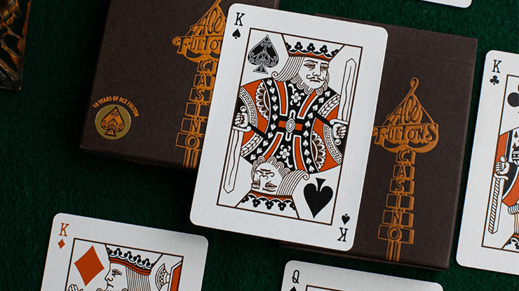 PlayingCardDecks.com-Ace Fulton's 10 Year Anniversary Brown Playing Cards USPCC