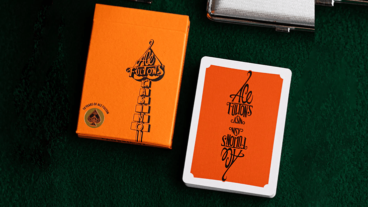 PlayingCardDecks.com-Ace Fulton's 10 Year Anniversary Orange Playing Cards USPCC