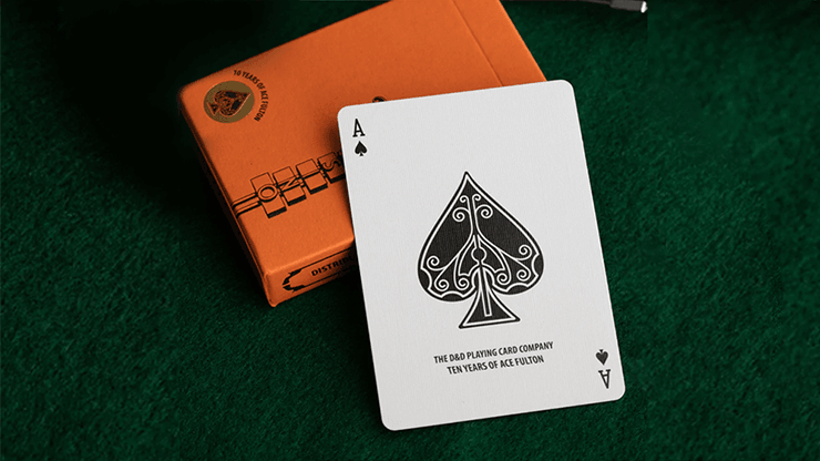PlayingCardDecks.com-Ace Fulton's 10 Year Anniversary Orange Playing Cards USPCC