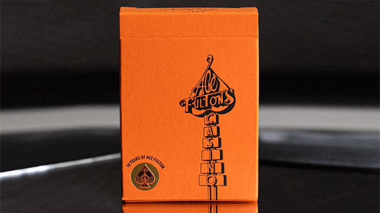PlayingCardDecks.com-Ace Fulton's 10 Year Anniversary Orange Playing Cards USPCC