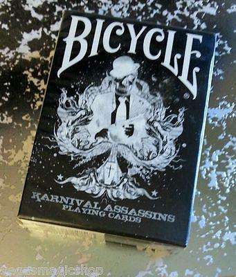 PlayingCardDecks.com-Karnival Assassins Black Bicycle Playing Cards Deck
