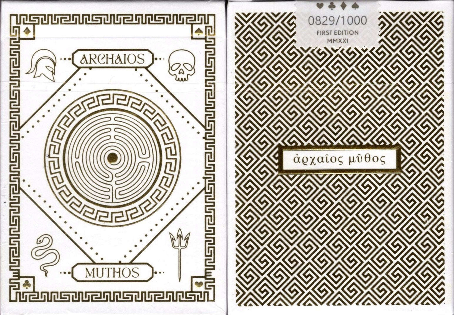 PlayingCardDecks.com-Archaios Muthos White Playing Cards