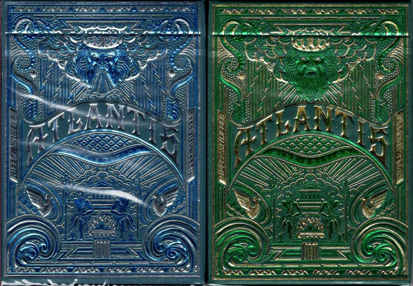 PlayingCardDecks.com-Atlantis Gilded Playing Cards 2 Deck Set USPCC