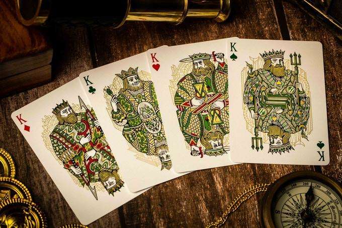 PlayingCardDecks.com-Atlantis Gilded Playing Cards 2 Deck Set USPCC