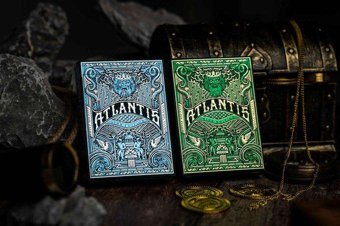 PlayingCardDecks.com-Atlantis Gilded Playing Cards 2 Deck Set USPCC