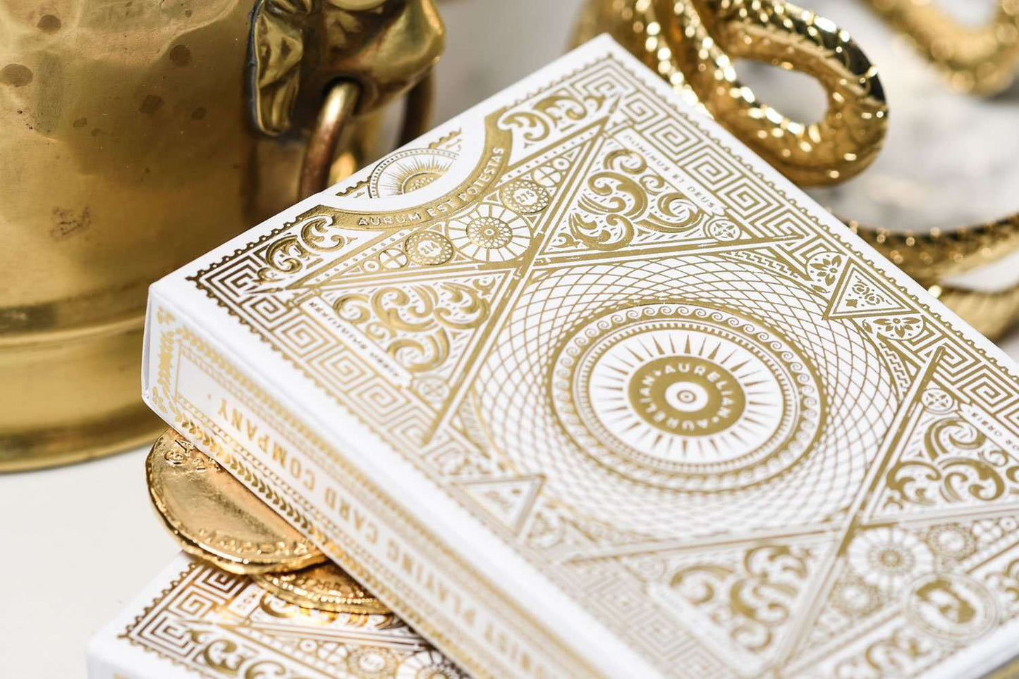 PlayingCardDecks.com-Aurelian White Playing Cards Cartamundi