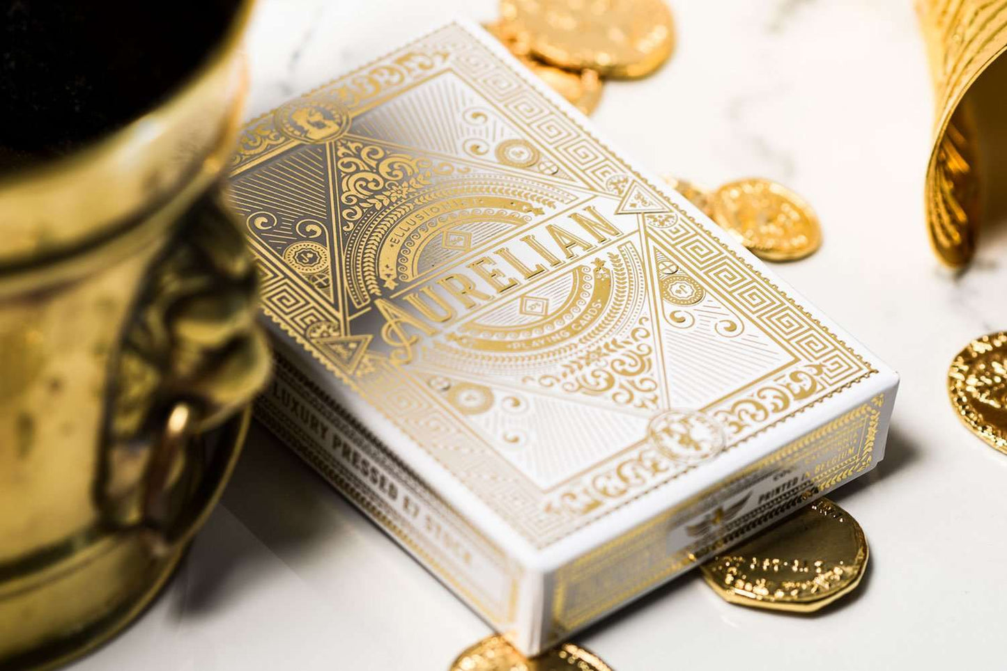PlayingCardDecks.com-Aurelian White Playing Cards Cartamundi