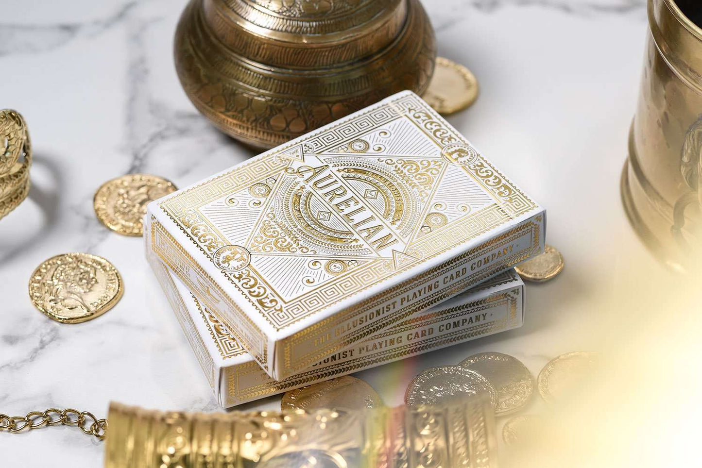PlayingCardDecks.com-Aurelian White Playing Cards Cartamundi