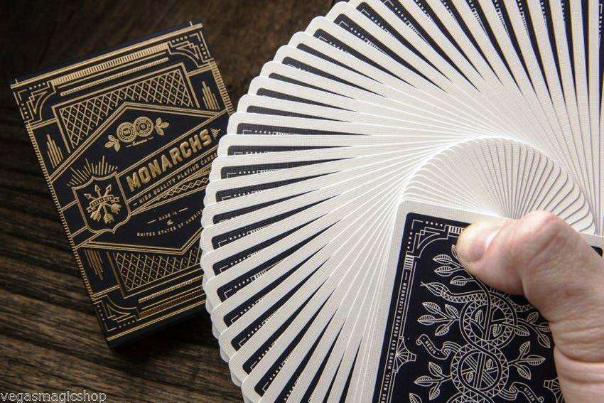 PlayingCardDecks.com-Monarchs 3 Deck Set Blue Green Red Playing Cards USPCC