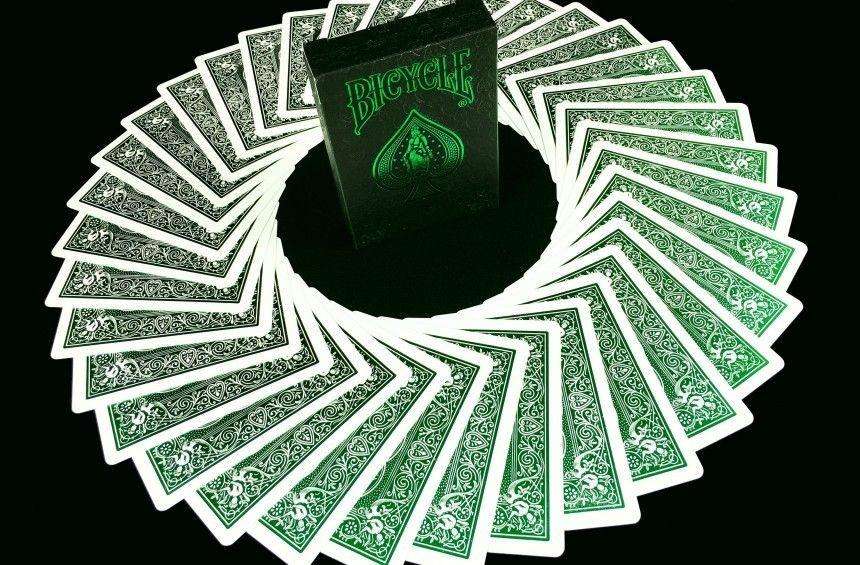 PlayingCardDecks.com-Foil Back Emerald Bicycle Playing Cards