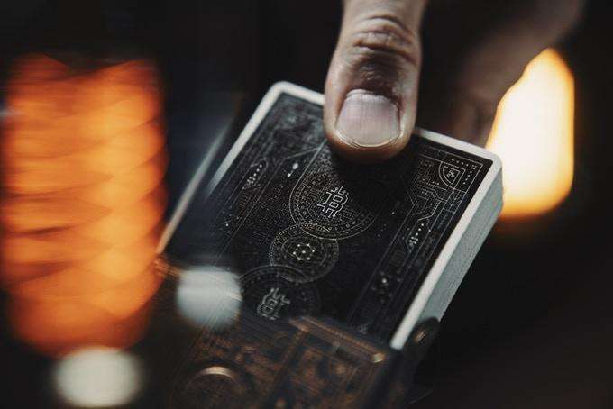 PlayingCardDecks.com-Bitcoin Black Marked Playing Cards LPCC