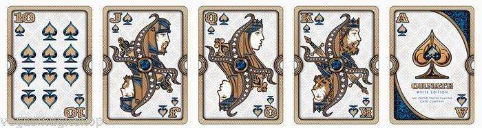 PlayingCardDecks.com-Ornate White Sapphire Playing Cards Deck USPCC