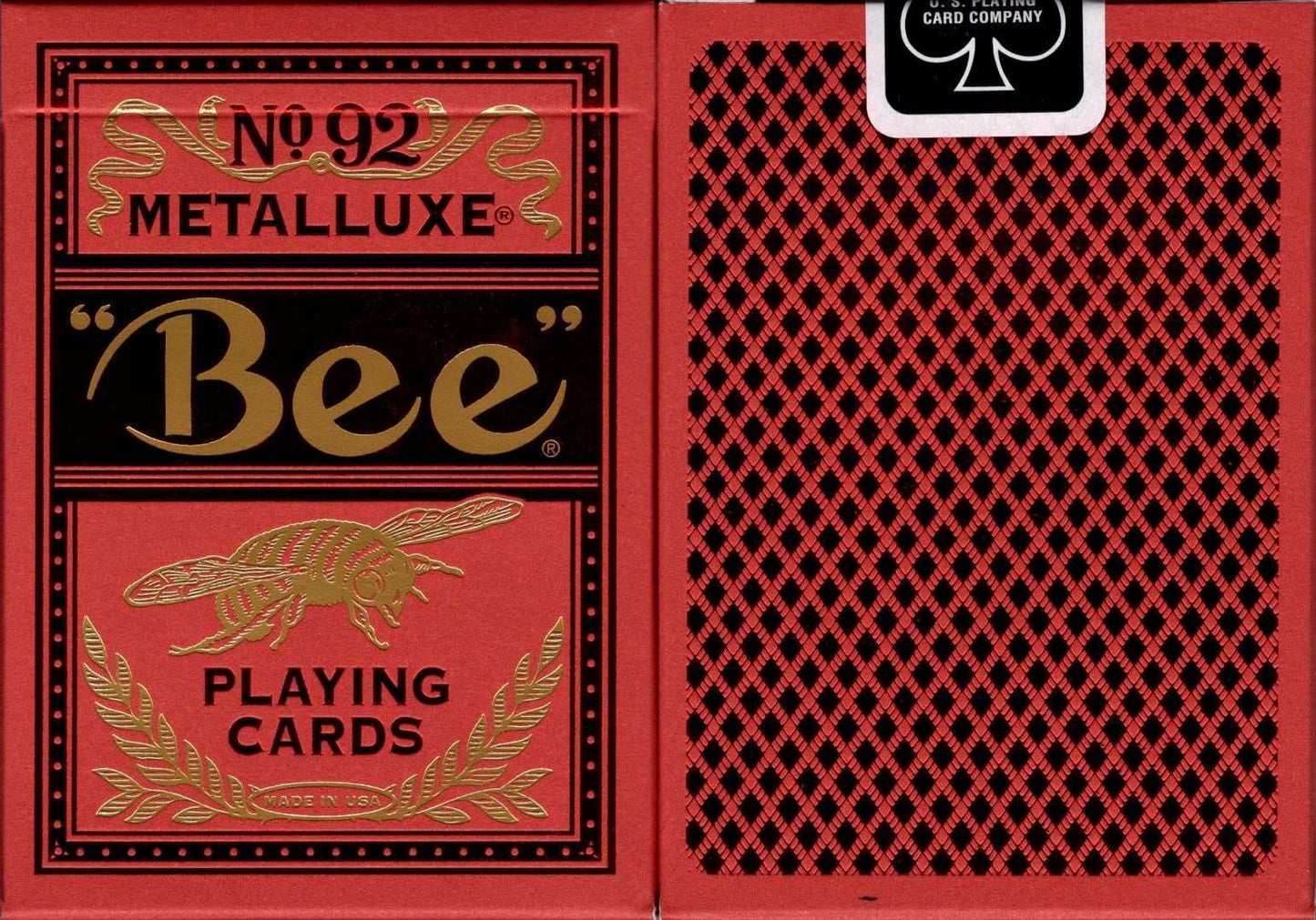 PlayingCardDecks.com-Bee MetalLuxe Red Playing Cards