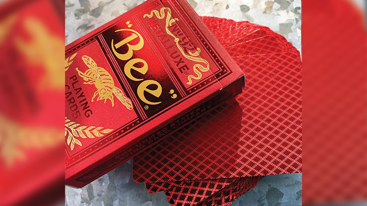 PlayingCardDecks.com-Bee MetalLuxe Red Playing Cards