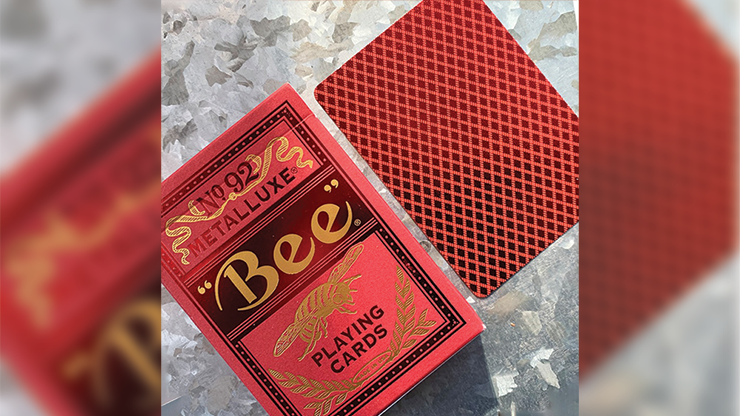 PlayingCardDecks.com-Bee MetalLuxe Red Playing Cards