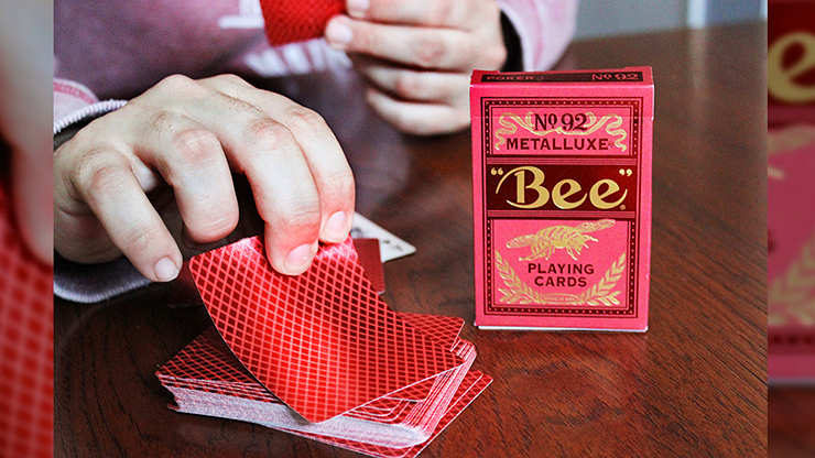 PlayingCardDecks.com-Bee MetalLuxe Red Playing Cards