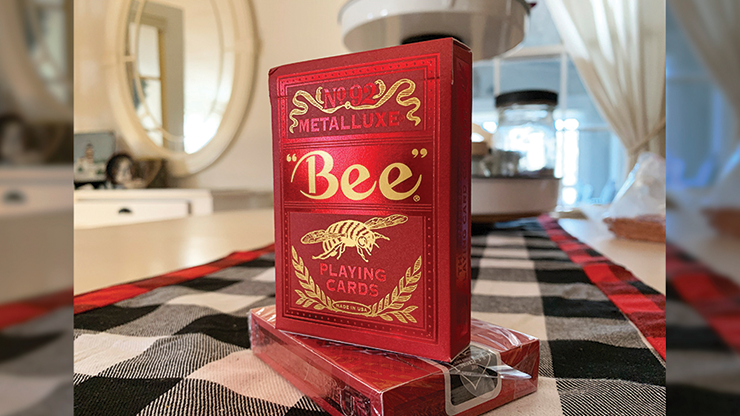PlayingCardDecks.com-Bee MetalLuxe Red Playing Cards