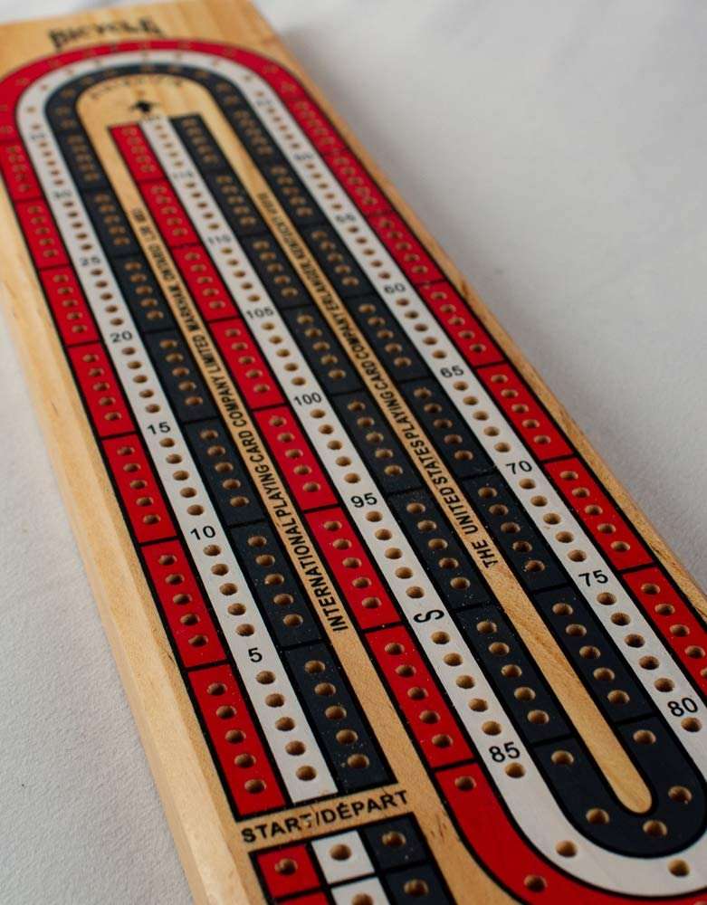 PlayingCardDecks.com-Bicycle 3-Track Color Coded Wooden Cribbage Board